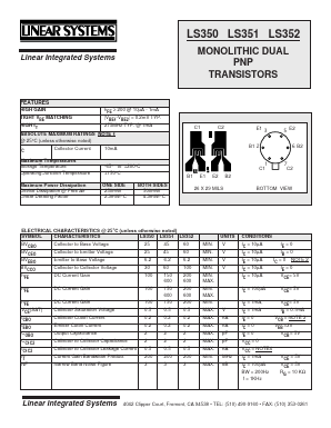 LS351 Datasheet PDF Linear Technology