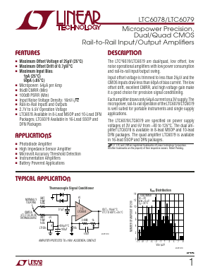 LTC6078AIMS8 Datasheet PDF Linear Technology