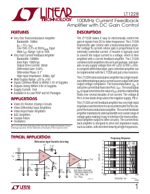 LT1228IS8-TRPBF Datasheet PDF Linear Technology