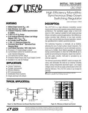 LTC1707IS8 Datasheet PDF Linear Technology