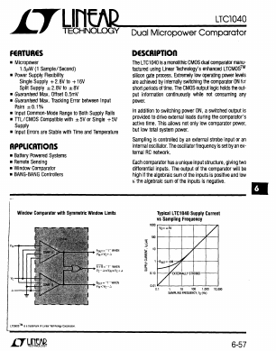 LT1040 Datasheet PDF Linear Technology