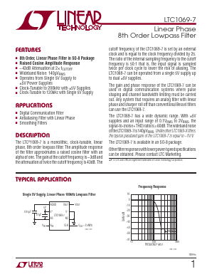 LTC1069-7CS8 Datasheet PDF Linear Technology