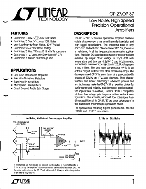 OP27GH Datasheet PDF Linear Technology