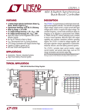 LT3791-1 Datasheet PDF Linear Technology