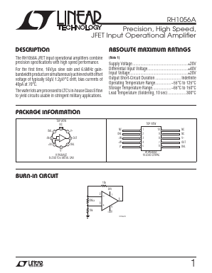 RH1056A Datasheet PDF Linear Technology
