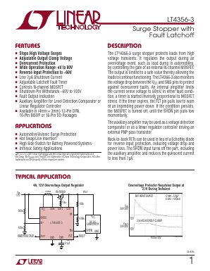 LT4356IMS-3-TRPBF Datasheet PDF Linear Technology