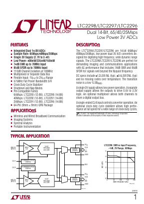 LTC2296 Datasheet PDF Linear Technology