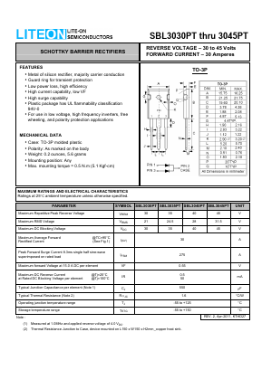 SBL3040PT Datasheet PDF LiteOn Technology