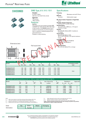 SMD0603P050TF Datasheet PDF Littelfuse, Inc