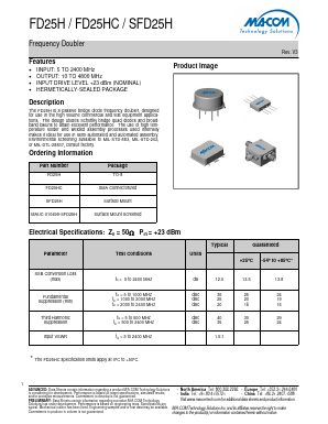 SFD25H Datasheet PDF M/A-COM Technology Solutions, Inc.