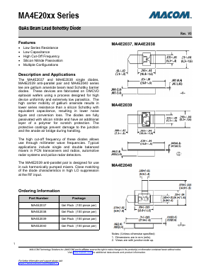 MA4E2038 Datasheet PDF M/A-COM Technology Solutions, Inc.