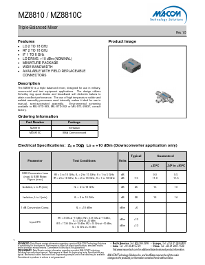 MZ8810 Datasheet PDF M/A-COM Technology Solutions, Inc.