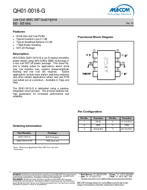 QH01-0016-G-TR Datasheet PDF M/A-COM Technology Solutions, Inc.