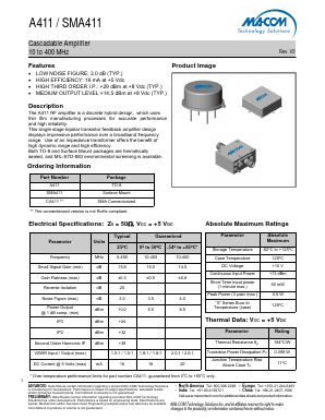 SMA411 Datasheet PDF M/A-COM Technology Solutions, Inc.