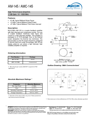 AMC-145SMA Datasheet PDF M/A-COM Technology Solutions, Inc.