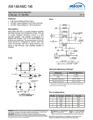 AMC-146 Datasheet PDF M/A-COM Technology Solutions, Inc.
