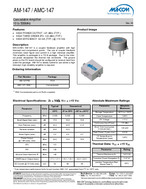 AM-147-PIN Datasheet PDF M/A-COM Technology Solutions, Inc.
