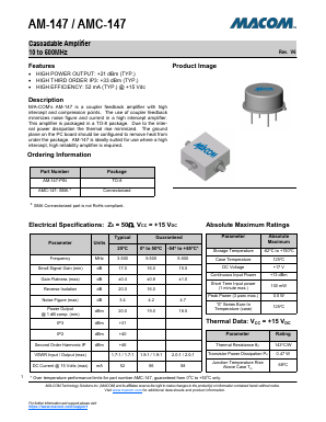 AMC-147 Datasheet PDF M/A-COM Technology Solutions, Inc.