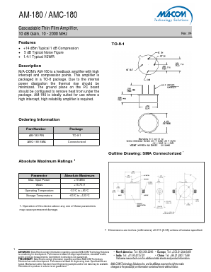AM-180PIN Datasheet PDF M/A-COM Technology Solutions, Inc.