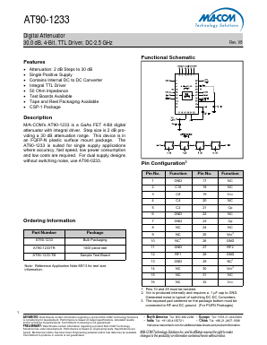 AT90-1233TR Datasheet PDF M/A-COM Technology Solutions, Inc.