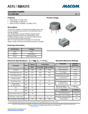 A515 Datasheet PDF M/A-COM Technology Solutions, Inc.