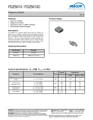 FDZ5013 Datasheet PDF M/A-COM Technology Solutions, Inc.