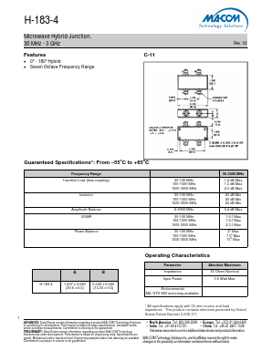 H-183-4SMA Datasheet PDF M/A-COM Technology Solutions, Inc.