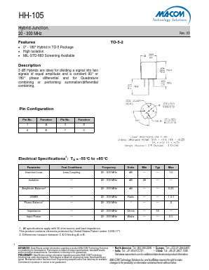 HH-105 Datasheet PDF M/A-COM Technology Solutions, Inc.