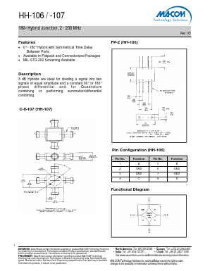 HH-106 Datasheet PDF M/A-COM Technology Solutions, Inc.