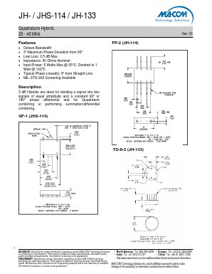 JH-114 Datasheet PDF M/A-COM Technology Solutions, Inc.