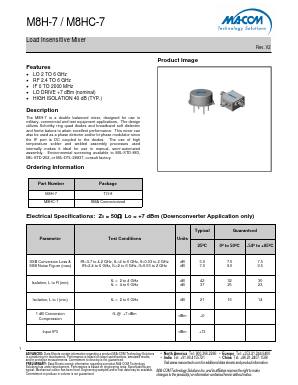 M8H-7 Datasheet PDF M/A-COM Technology Solutions, Inc.