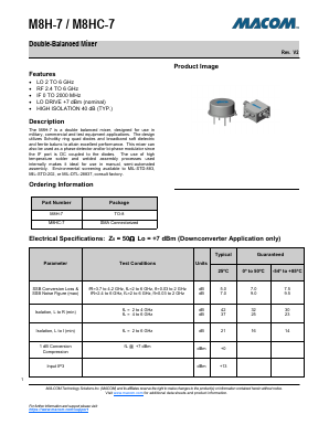 M8HC-7 Datasheet PDF M/A-COM Technology Solutions, Inc.