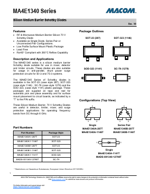 MA4E1340 Datasheet PDF M/A-COM Technology Solutions, Inc.
