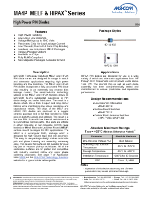 MA4P1250-1072T Datasheet PDF M/A-COM Technology Solutions, Inc.