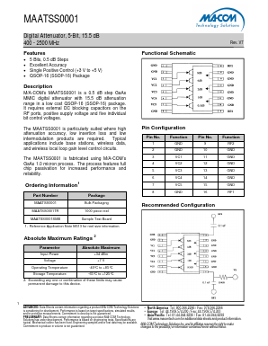 MAATSS0001SMB Datasheet PDF M/A-COM Technology Solutions, Inc.