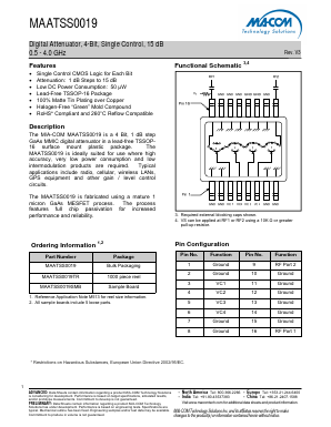 MAATSS0019 Datasheet PDF M/A-COM Technology Solutions, Inc.