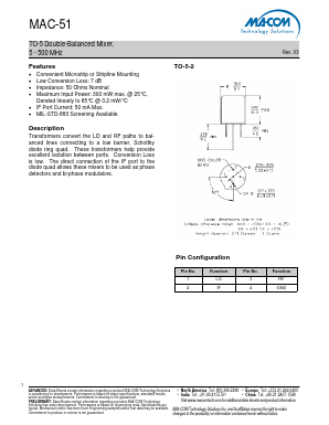 MAC-51PIN Datasheet PDF M/A-COM Technology Solutions, Inc.