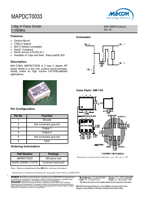 MAPDCT0033 Datasheet PDF M/A-COM Technology Solutions, Inc.