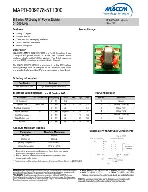 MAPD-009278-5T1000 Datasheet PDF M/A-COM Technology Solutions, Inc.