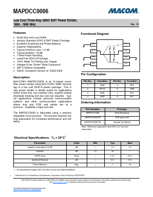 MAPDCC0006 Datasheet PDF M/A-COM Technology Solutions, Inc.