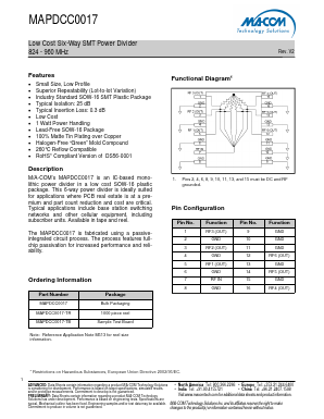 MAPDCC0017 Datasheet PDF M/A-COM Technology Solutions, Inc.