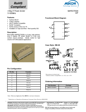 MAPDCT0028TR Datasheet PDF M/A-COM Technology Solutions, Inc.