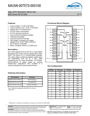 MASW-007073-000100 Datasheet PDF M/A-COM Technology Solutions, Inc.