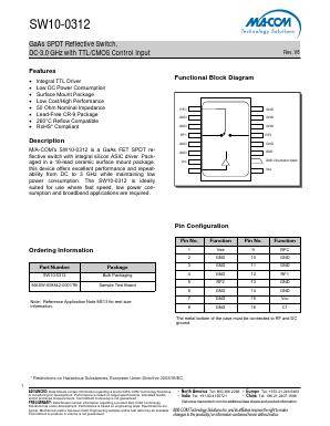 SW10-0312 Datasheet PDF M/A-COM Technology Solutions, Inc.