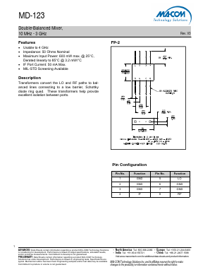MD-123 Datasheet PDF M/A-COM Technology Solutions, Inc.