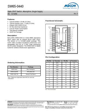 SW65-0440TR Datasheet PDF M/A-COM Technology Solutions, Inc.