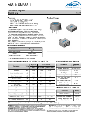 A88-1 Datasheet PDF M/A-COM Technology Solutions, Inc.