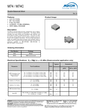 M74 Datasheet PDF M/A-COM Technology Solutions, Inc.