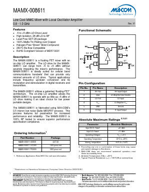MAMX-008611 Datasheet PDF M/A-COM Technology Solutions, Inc.