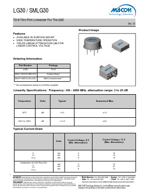 SMLG30 Datasheet PDF M/A-COM Technology Solutions, Inc.